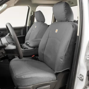 Covercraft® GTT1116ABCAGY Front Row Seat Cover, Gravel, Woven fabric, Classic Design, Bucket Carhartt PrecisionFit Series