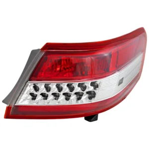 Replacement Passenger Side, Outer Tail Light, with Bulb, Halogen, Clear and Red Lens, Except Hybrid Model, USA Built Vehicle
