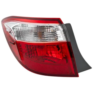 Replacement Driver Side, Outer Tail Light, with Bulb, Halogen, Clear and Red Lens