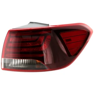 Replacement Passenger Side, Outer Tail Light, with Bulb, Halogen, Clear and Red Lens