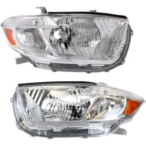 Replacement Driver and Passenger Side Halogen Headlight, Without bulb(s), OE Replacement