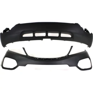 Replacement Front, Upper and Lower Bumper Covers, Primed, CAPA CERTIFIED