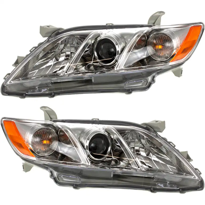 Replacement Driver and Passenger Side Halogen Headlight, With bulb(s), OE Replacement, CAPA Certified