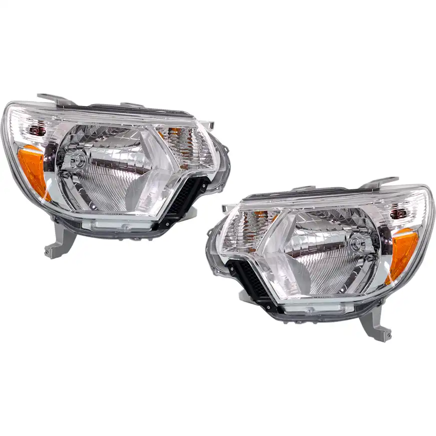 Replacement Driver and Passenger Side Headlights, with Bulbs, Halogen, Type 1