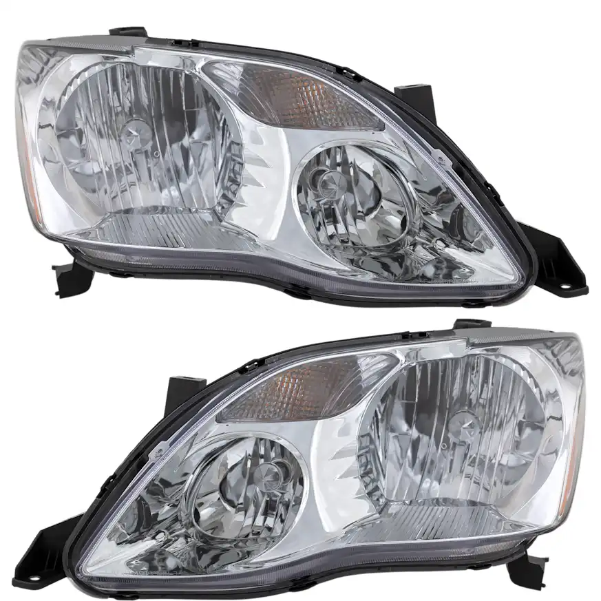 Replacement Driver and Passenger Side Halogen Headlight, With bulb(s), OE Replacement